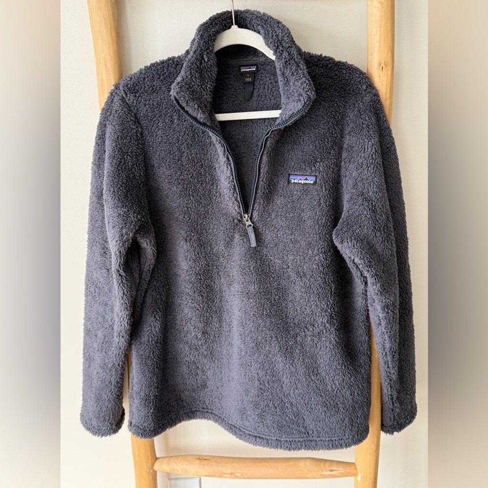 Patagonia Women’s 1/4 Zip Los Gatos Smolder Blue Soft Fleece Pullover L - Picture 11 of 15